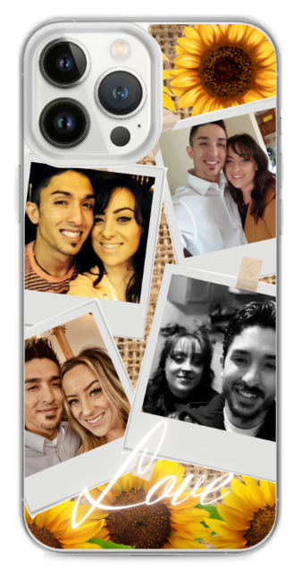 "Polaroid & Sunflowers Memories" iPhone Case (Custom Photo Upload)
