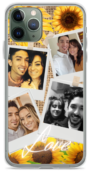 "Polaroid & Sunflowers Memories" iPhone Case (Custom Photo Upload)