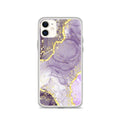 Purple/Gold Glitter & Marble iPhone Case